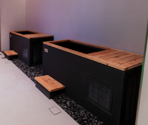 embody fitness's interior with two infrared sauna